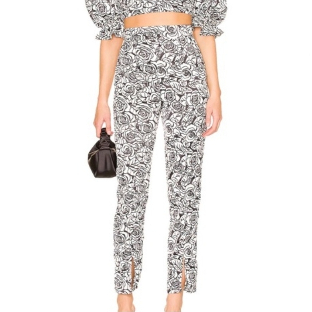 Lovers + Friends Monochrome Floral Pants NWT